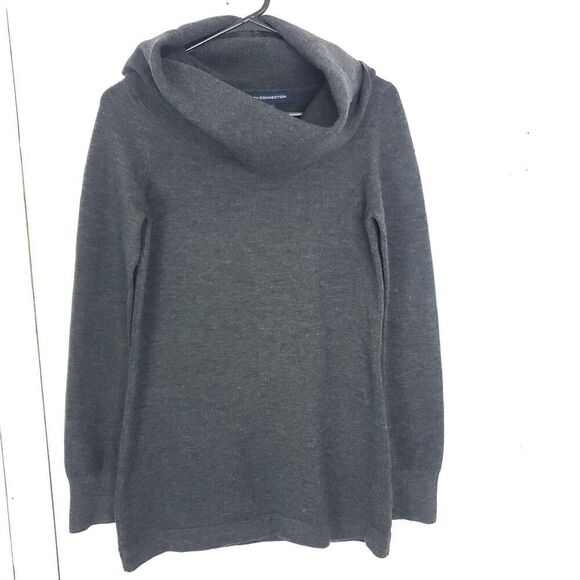 French Connection Sweater Womens S Cowl Neck Neutral Minimalist Capsule Gray - Picture 1 of 8